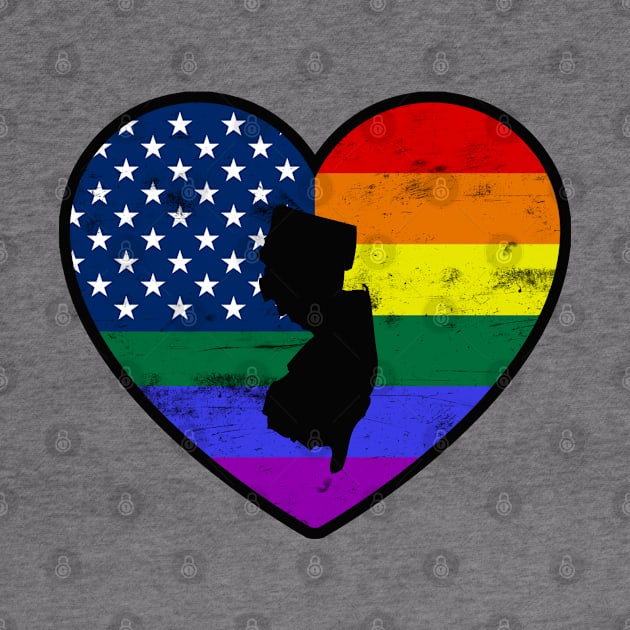 New Jersey United States Gay Pride Flag Heart by TextTees